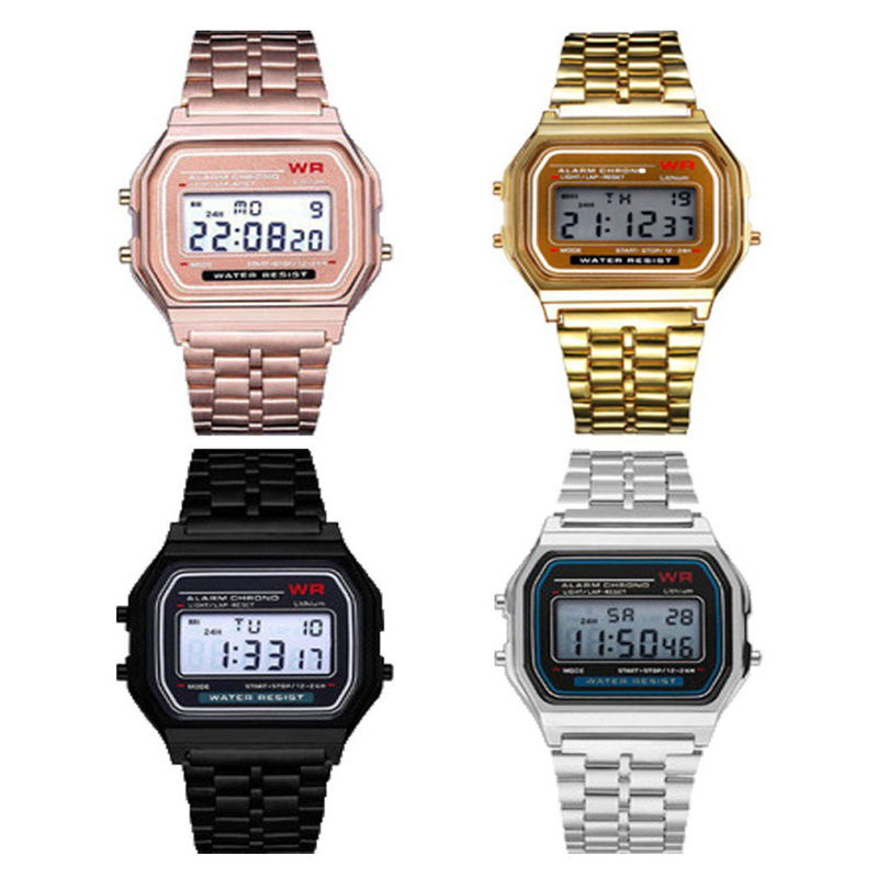 Women Accessories Display - LED roestvrijstalen bandhorloge luxe waterdichte retro