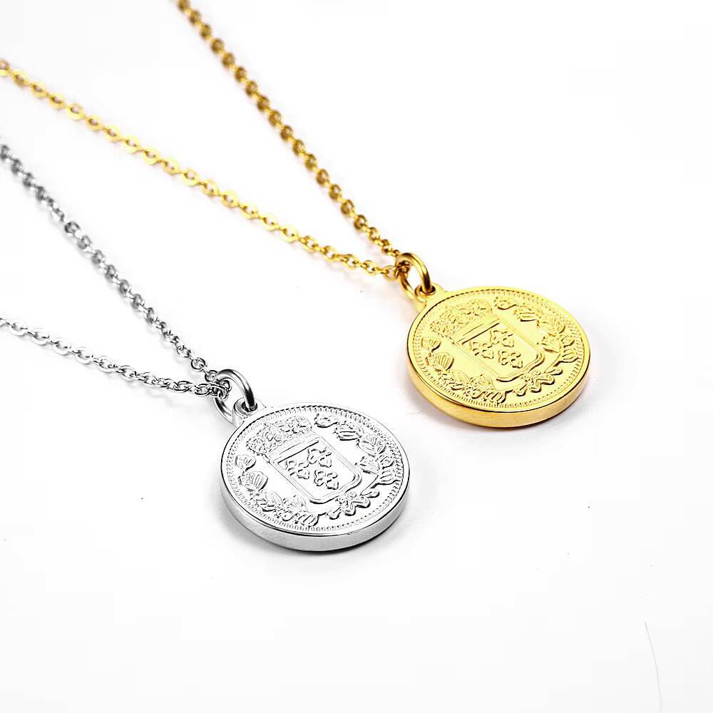 Coin Necklace Delicate - Vrouwen delicate vergulde Elizabeth Queen munt