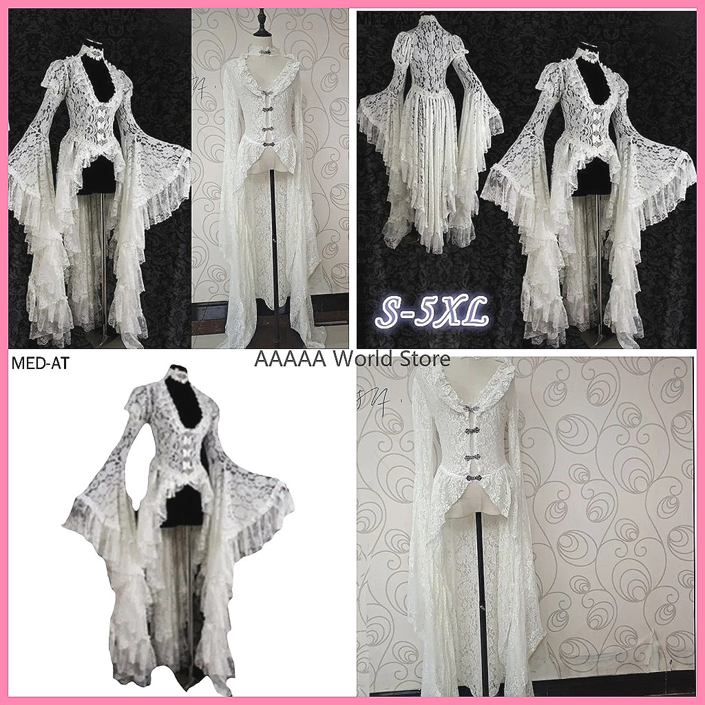 Women'S Accessories Louis Vuitton - Gotische witte kanten jurk Victoriaanse baljurk