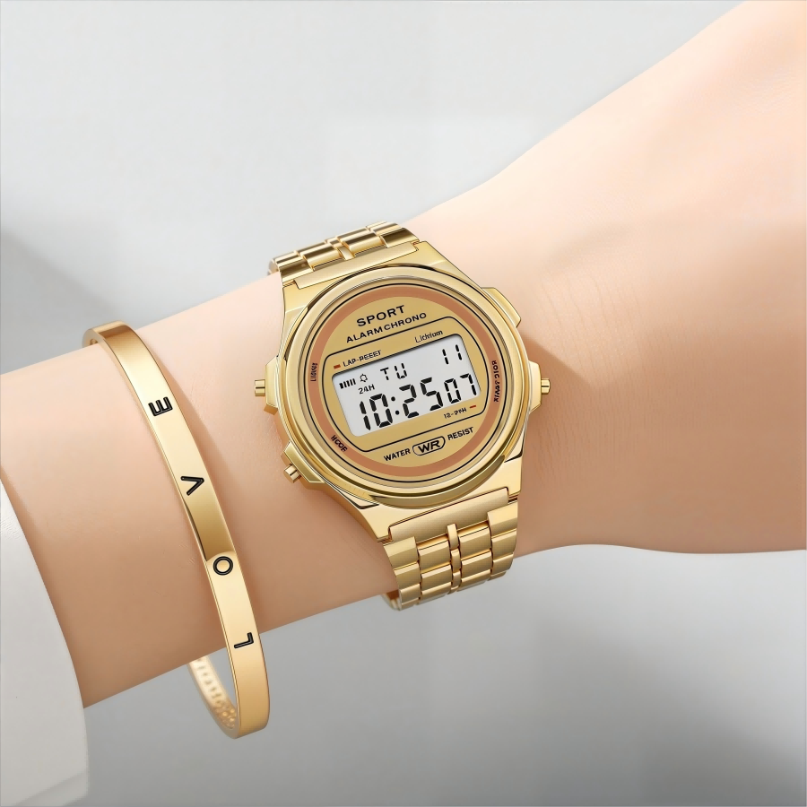 Women Accessories Display - Licht-luxe dameshorlogeset Dames elektronisch polshorloge met