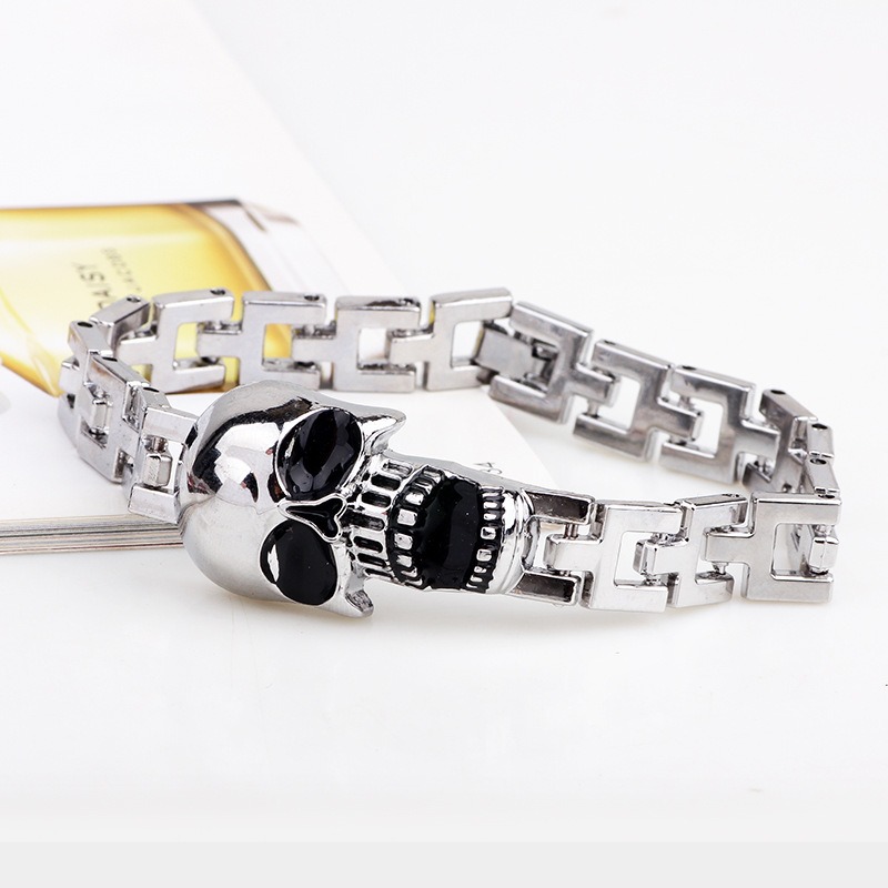Women'S Accessories To Wear With Watch - Schedel titanium stalen armband Oil DripBangle