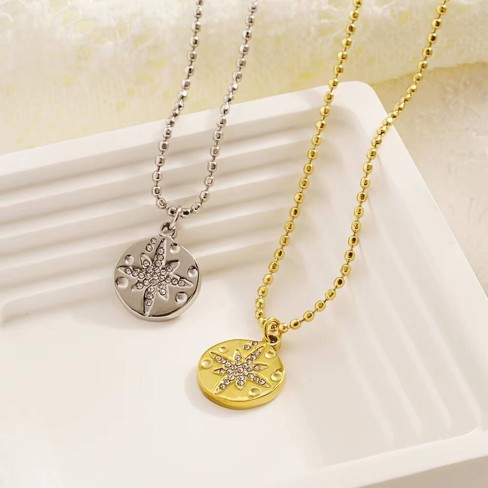Coin Necklace Delicate - Roestvrij staal vrouwen delicate ronde munt