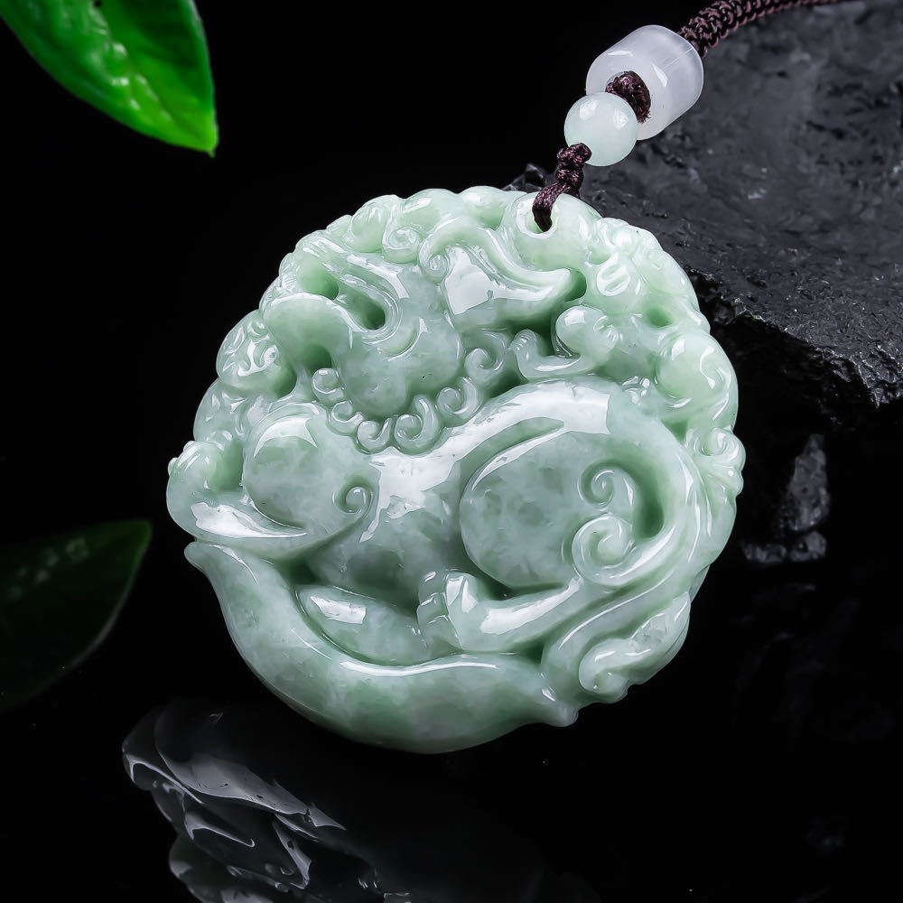 Women Accessories Gift - Natuurlijke Myanmar Jadeïet Bixiu hanger ketting
