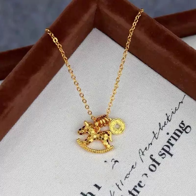 Sprankelende Ice Crack Paard H - Coin Necklace Delicate recensie en prijs