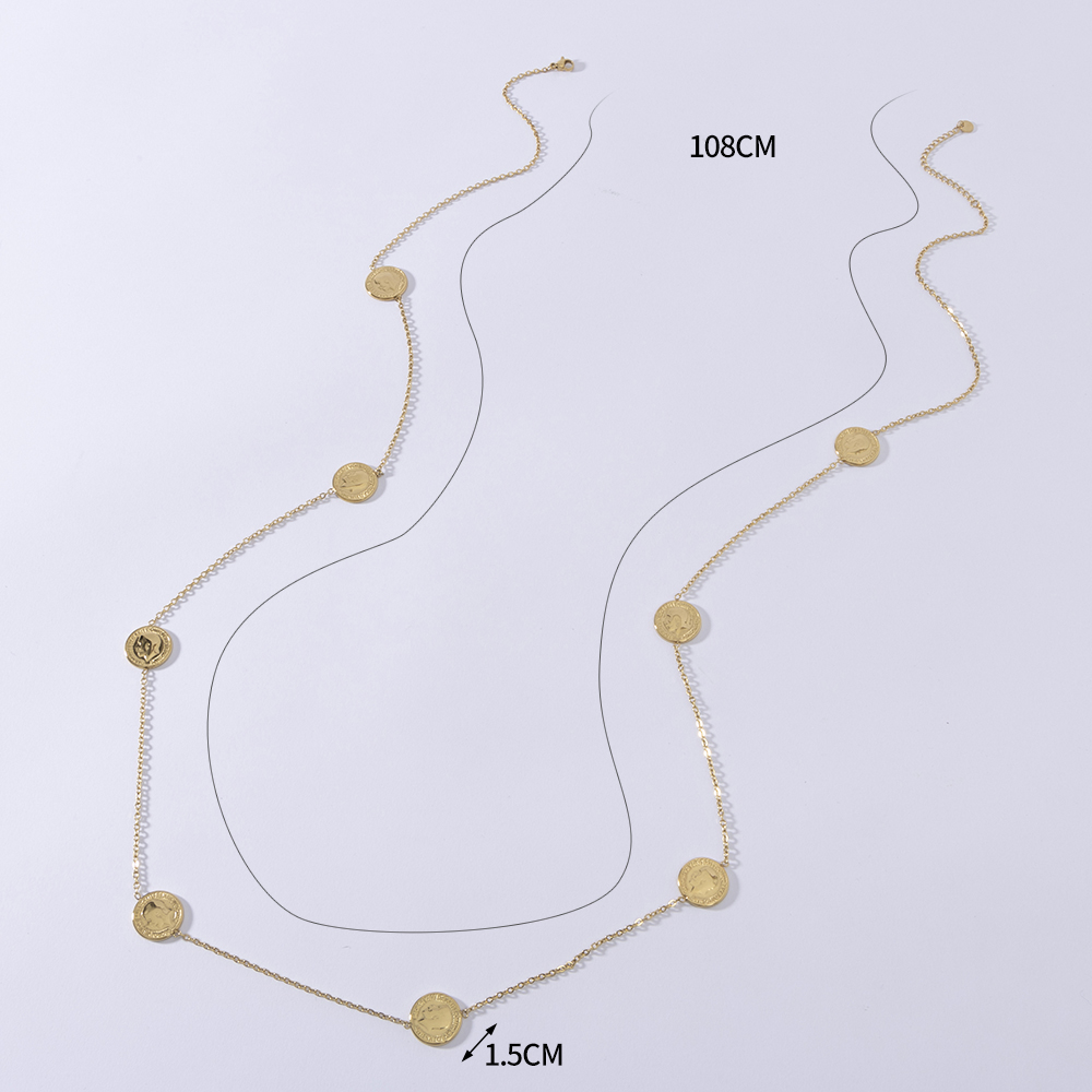 LUIZADA roestvrijstalen modieu - Coin Necklace Delicate recensie en prijs
