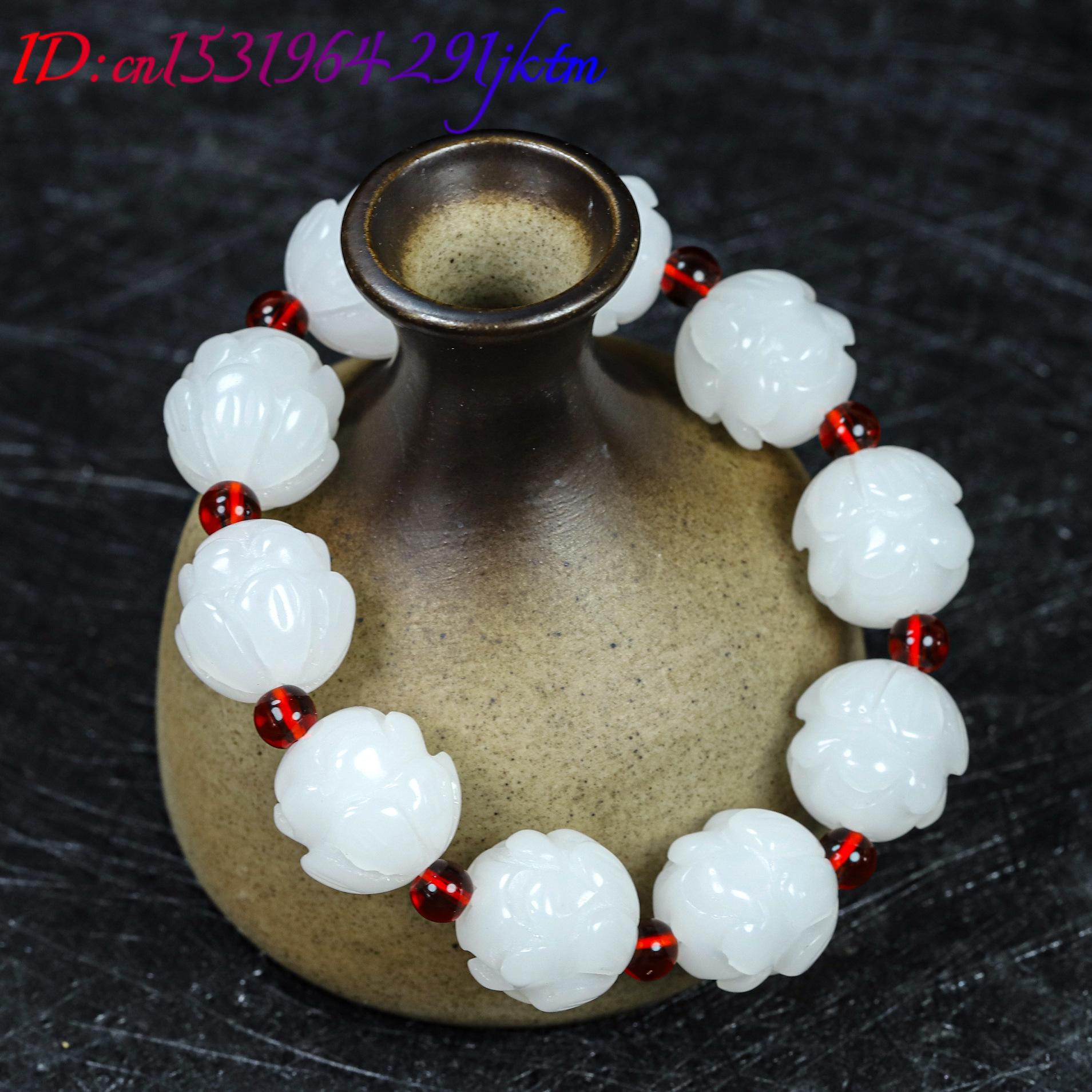 Witte echte jade lotus armband - Women Accessories Gift recensie en prijs