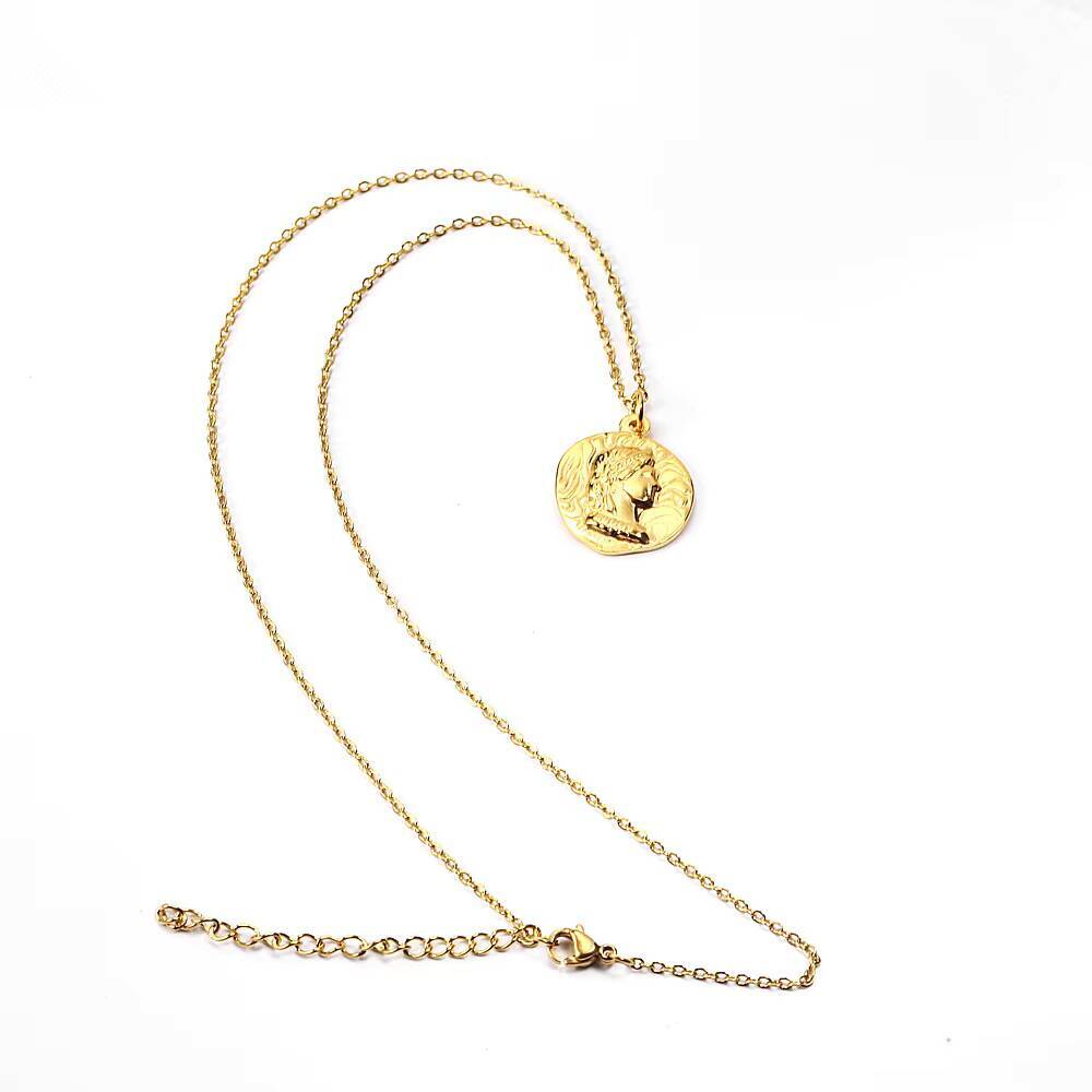 Roestvrij staal vergulde konin - Coin Necklace Delicate recensie en prijs