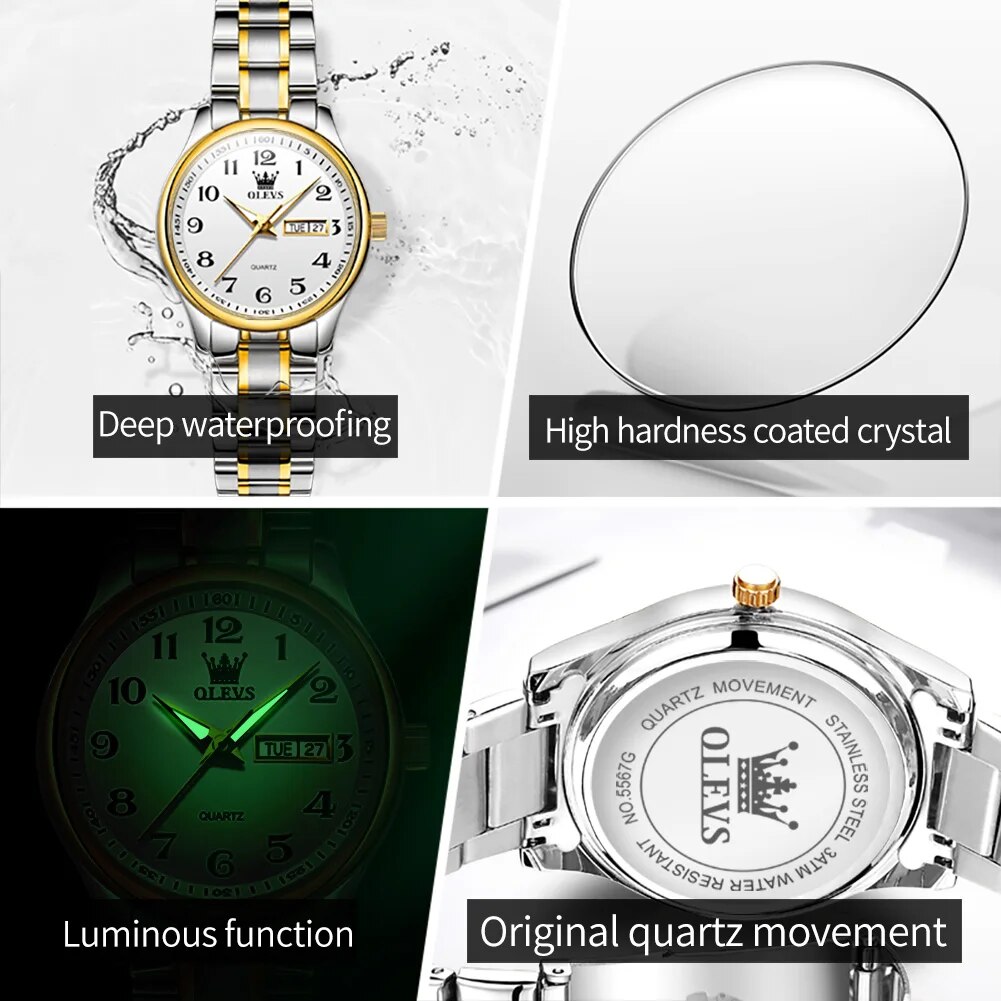 Olevs 5567 Luxe Quartz Horloge - Women Accessories Display recensie en prijs