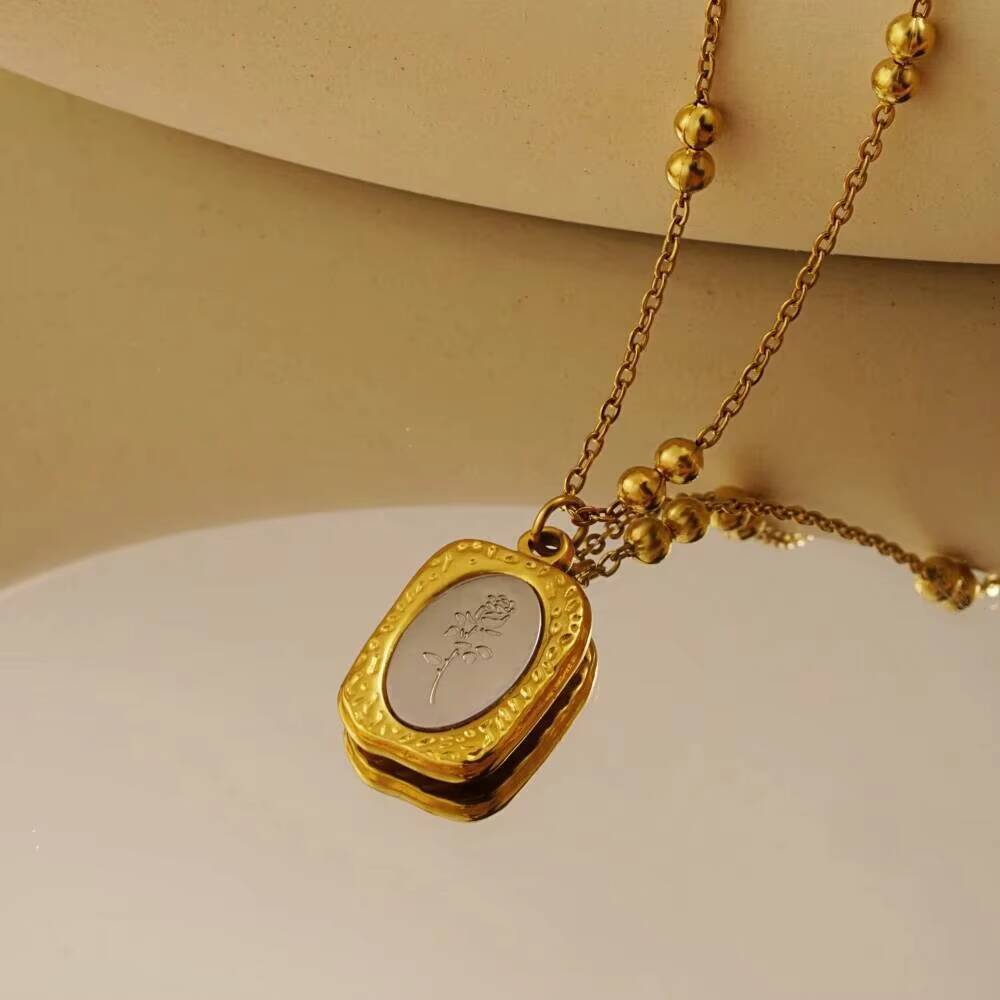 Roestvrij staal mode roos bloe - Coin Necklace Delicate recensie en prijs